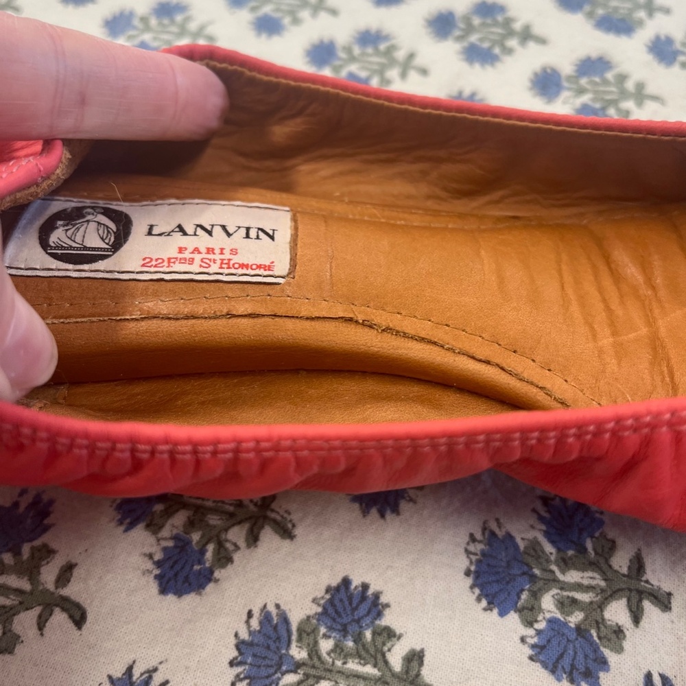 Lanvin Pink Leather Cap Toe Ballet Flats Size 40 (US Size 10) - Picture 3 of 12